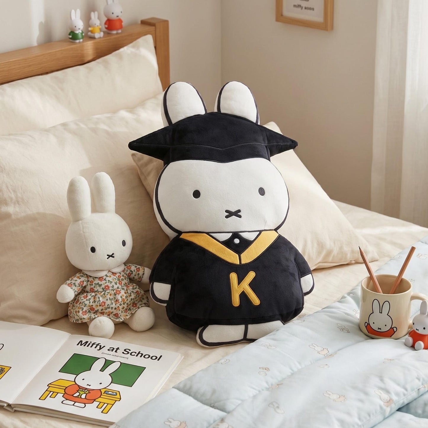 Graduation Bunny Custom Name Pillow, Cutte Pillow Bunny, Cute Graduation Gift, Custom Graduate Keepsake, Gift For Her