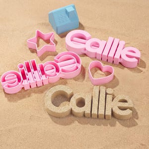 Original Sand Molds 2-6" Size - Personalized Custom 3D Printed Name, Letters, Forms. Play Kids & Family Fun. Beach Toy Essentials
