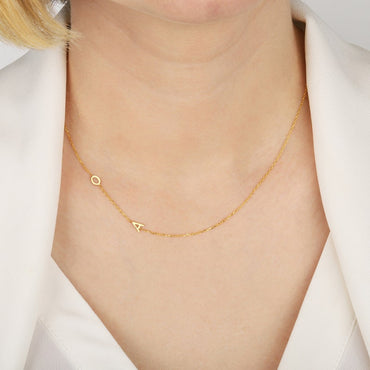 Custom Letter Necklace - Sideways Initials Necklace - Mothers Day Gift - Personalized Jewelry - Bridesmaid Gift - Christmas Gift - Mom Gift