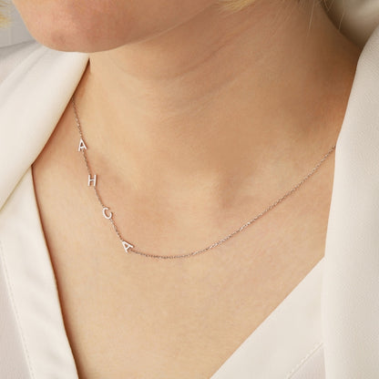 Custom Letter Necklace - Sideways Initials Necklace - Mothers Day Gift - Personalized Jewelry - Bridesmaid Gift - Christmas Gift - Mom Gift