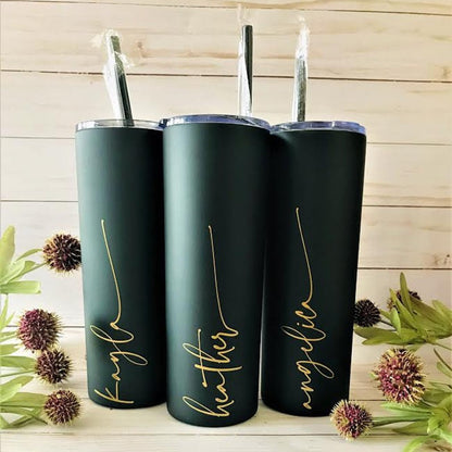 Custom Personalized Name Tumbler | Girl's Trip Tumbler | Stainless Steel Cup Straw | Bridesmaid Gift | Wedding | Mothers Day | Birthday Cup