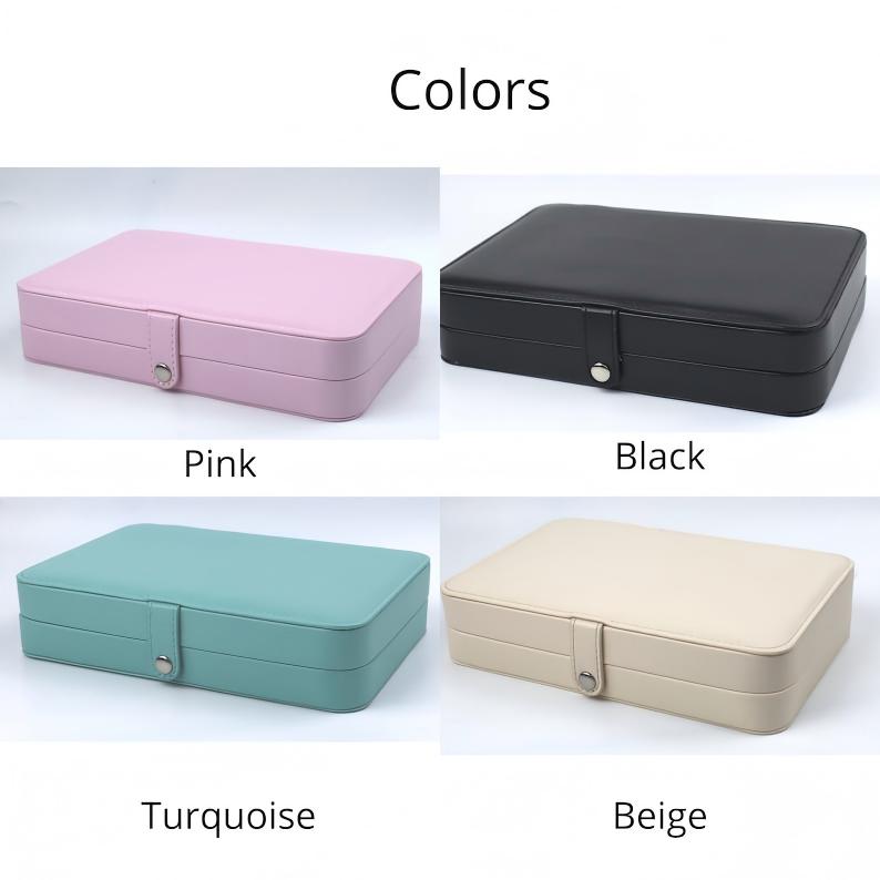 Personalized Jewelry Box,Leather Jewelry Travel Case,Bridal Party Gift,Birth Flower Jewelry Case,Bridesmaid Proposal,Gifts for Her Birthday