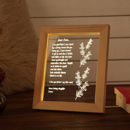 Personalized Hand-Written Letter Night Light - Mother's Day Gift Ideas - Mothers Day Gift - Gift for Mom - Grandma Nana Mommy Birthday Gifts