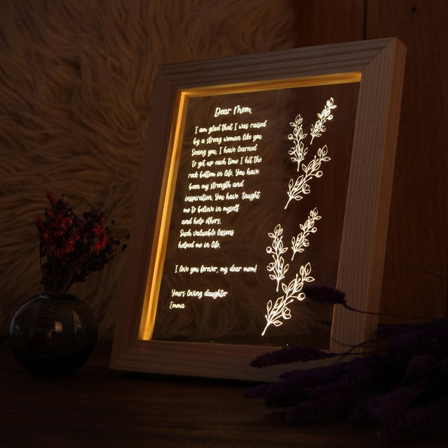 Personalized Hand-Written Letter Night Light - Mother's Day Gift Ideas - Mothers Day Gift - Gift for Mom - Grandma Nana Mommy Birthday Gifts