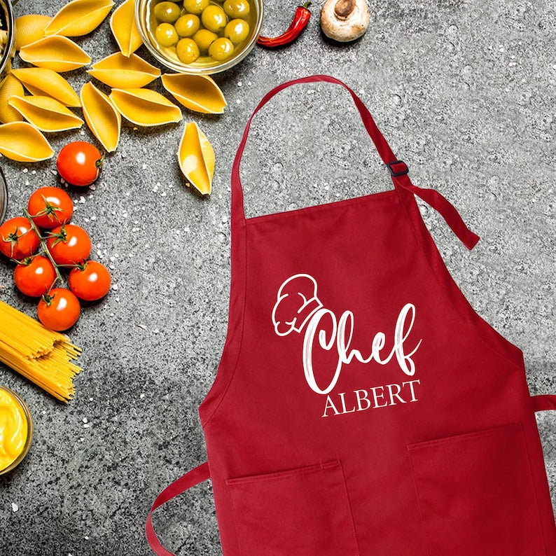 Customized Apron, Chef Printed Apron, Printed Kitchen Apron for Women & Men, Personalized Gift, Cute Apron For Women Men, Printed Apron,