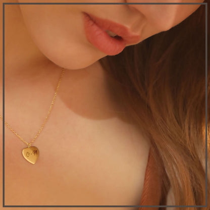 14K Solid Gold Handwriting Heart Necklace ? Gift for Wife ? Handwriting Engrave Charm ? 1st 2nd 3rd 4th 5th 10th Unique Anniversary Gift