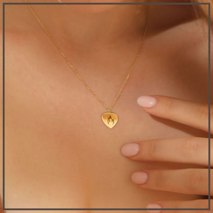 14K Solid Gold Handwriting Heart Necklace ? Gift for Wife ? Handwriting Engrave Charm ? 1st 2nd 3rd 4th 5th 10th Unique Anniversary Gift