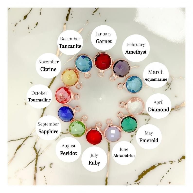 Family Birth Flower Bouquet Necklace with Birthstone Personalized Month Necklace Custom Mother Jewelry Combined