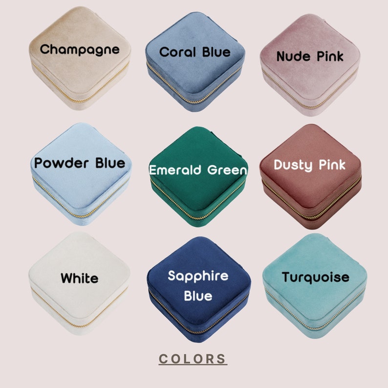 Personalized Jewelry Box, Custom Velvet Travel Case, Wedding Favors, Bridesmaid Gift, Birthday Gift, Gift for Her, Best Gift for Mom