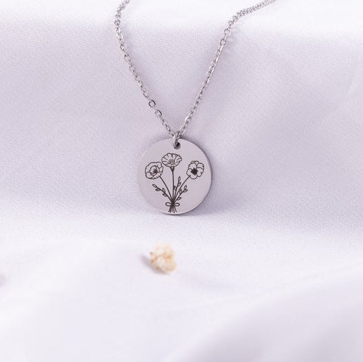 Birth Month Flower Bouquet Charm Necklace, Mothers day Jewelry Gift, Best Friend, Birthday Present, Christmas Present