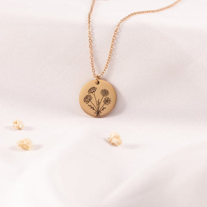 Birth Month Flower Bouquet Charm Necklace, Mothers day Jewelry Gift, Best Friend, Birthday Present, Christmas Present