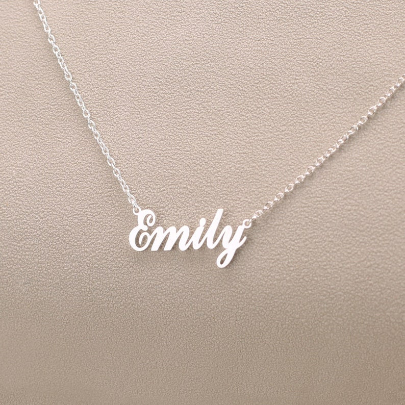 Sterling Silver Name Necklace, Dainty Name Necklace, Nameplate Necklace, Custom Gold Jewelry, Personalized Gifts for Her, Mothers Day Gift