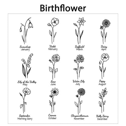 Personalized Birth Flower 20oz Tumbler, Laser Engraved Tumbler, Stainless Steel Mug, Insulated Tumbler, Birth Flower Tumbler