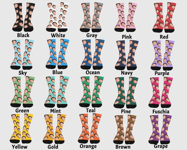 Custom Face Socks, Personalized Photo Sock, Valentine's Day Gifts, Made in USA
