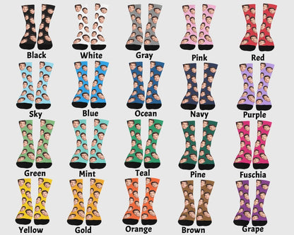 Custom Face Socks, Personalized Photo Sock, Valentine's Day Gifts, Made in USA