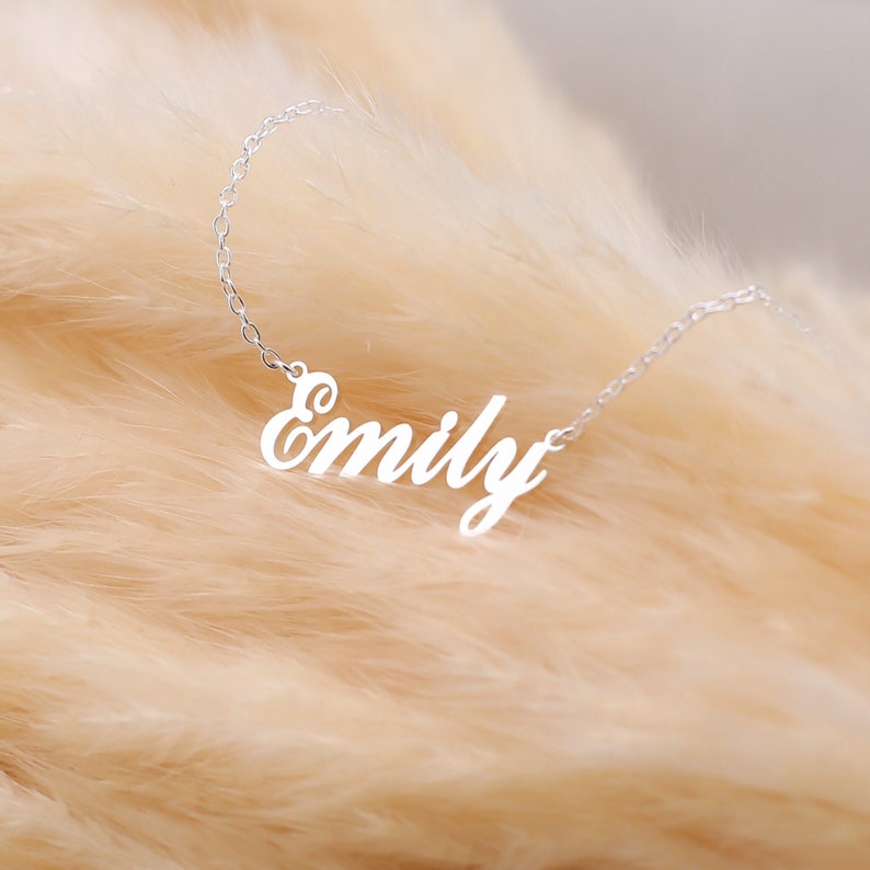 Sterling Silver Name Necklace, Dainty Name Necklace, Nameplate Necklace, Custom Gold Jewelry, Personalized Gifts for Her, Mothers Day Gift