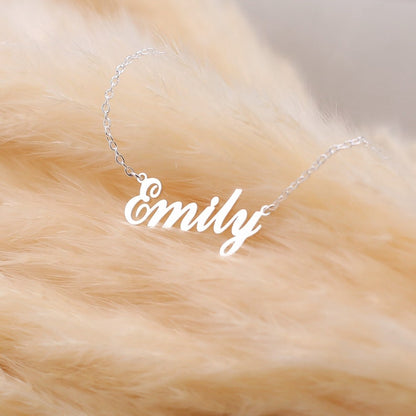 Sterling Silver Name Necklace, Dainty Name Necklace, Nameplate Necklace, Custom Gold Jewelry, Personalized Gifts for Her, Mothers Day Gift