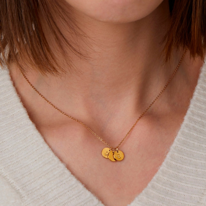 Personalized Initial Necklace Custom Pendant Jewelry Gift for Mom Grandma New Mom Gift Unique Handmade Jewelry Mothers Day Gift For Her