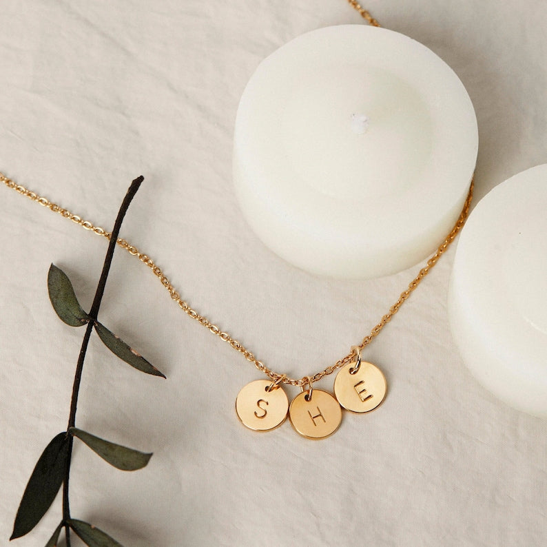 Personalized Initial Necklace Custom Pendant Jewelry Gift for Mom Grandma New Mom Gift Unique Handmade Jewelry Mothers Day Gift For Her