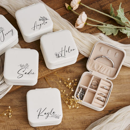 Personalized bridesmaid jewelry travel box, bridesmaid gifts, gift for her, mother's day gift, gift for bridal party, gift for bridesmaid