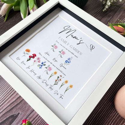 Personalised Birth Flower Family Tree Framed Print ¨C Mother's Day Gift