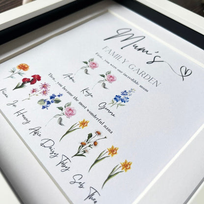 Personalised Birth Flower Family Tree Framed Print ¨C Mother's Day Gift
