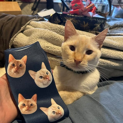 Custom Face Socks, Personalized Photo Sock, Valentine's Day Gifts, Made in USA