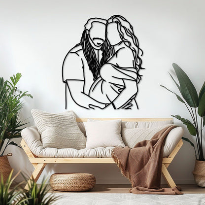 Custom Metal Family Portrait: Faceless Silhouette Wall Art