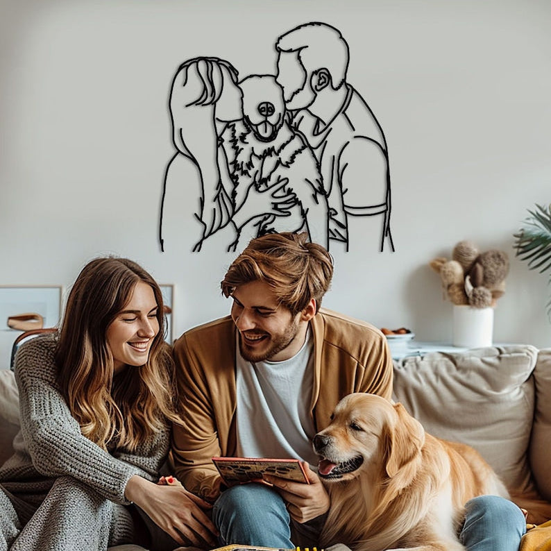 Custom Metal Family Portrait: Faceless Silhouette Wall Art
