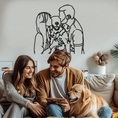Custom Metal Family Portrait: Faceless Silhouette Wall Art