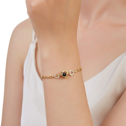 Personalized Photo Projection Heart Bracelet: Custom Memorial Jewelry