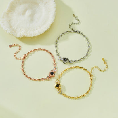 Personalized Photo Projection Heart Bracelet: Custom Memorial Jewelry