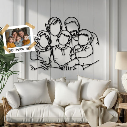 Custom Metal Family Portrait: Faceless Silhouette Wall Art