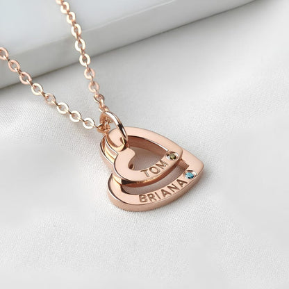Custom Mom Necklace - Pendant with Children¡¯s Names and Birthstones, Personalized Heart Necklace, Family Jewelry, Mother Necklace with Names
