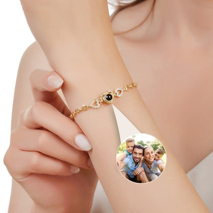Personalized Photo Projection Heart Bracelet: Custom Memorial Jewelry