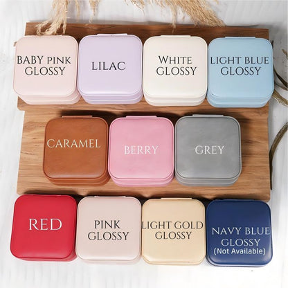 Engraved Birth Flower jewellery Box, Personalized Name Travel Jewelry Box, Bridal Party Gifts, Bridesmaid Gifts, Christmas Jewelry box case