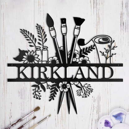 Custom Metal Art Studio Sign: Personalized Artist Name