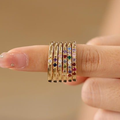 Custom Sterling Silver Birthstone Ring: Family Jewelry Gift