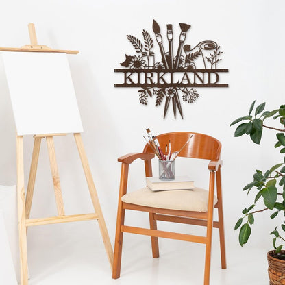 Custom Metal Art Studio Sign: Personalized Artist Name