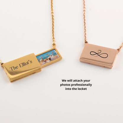 Photo Locket Necklace, Custom Engraved Picture Locket, Photo Necklace, Photo Jewelry, Mothers Day Gift for Mom, Mom Present