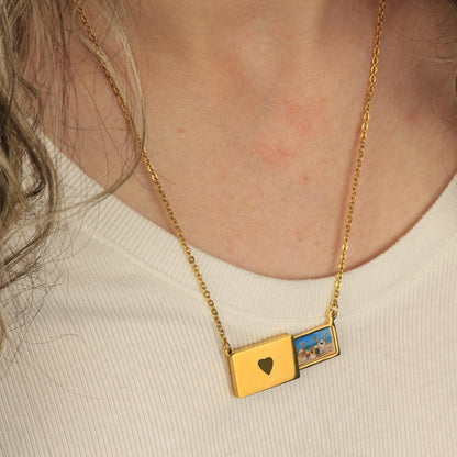 Photo Locket Necklace, Custom Engraved Picture Locket, Photo Necklace, Photo Jewelry, Mothers Day Gift for Mom, Mom Present