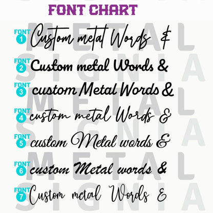 Custom Metal Word, Your Custom Text, Custom Name Script Metal Sign, Personalized Wall Decor, Housewarming Gift