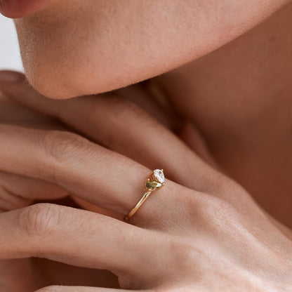 Heart shaped birthstone ring, personalized double birthstone jewelry, birthday surprise, mothers day gift, symbol of friendship and love