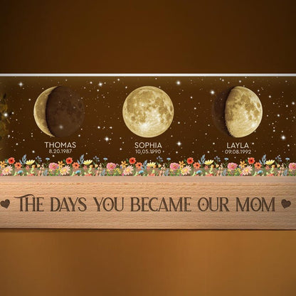 Custom Moon Phase by Date Night Light Gift for Mom, Mothers Day Gift for Grandma, Personalized Mom Moon Phase Lamp, Mom Gifts, Birthday Gift