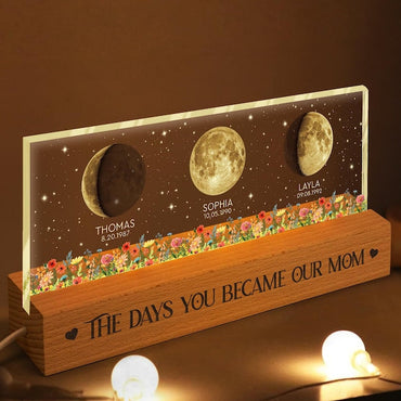 Custom Moon Phase by Date Night Light Gift for Mom, Mothers Day Gift for Grandma, Personalized Mom Moon Phase Lamp, Mom Gifts, Birthday Gift