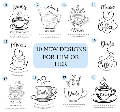 Personalised Engraved Wooden Tea Tray Biscuit Board Drink Coffee Cake Snack Serving Board Mothers Day Gift Birthday Grandad Dad Nan Mum Him