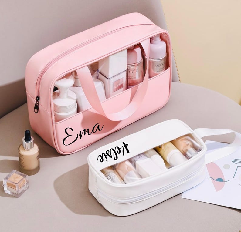 Custom Makeup Bag, Bride Toiletry Bag, Bridesmaid Gifts, Travel Toiletry Bag, Cosmetic Bag, Birthday Gift for Her, Mother's Day Gift