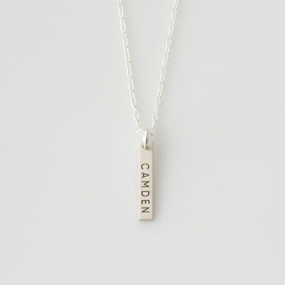 Engraved Vertical Bar Necklace With Multiple Names, Dainty Bar Necklace for Mother's Day Gift in gold or sterling silver, LEILAJewelry