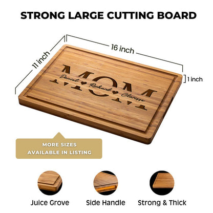 Personalized Mothers Day Gift, Custom Cutting Board, Personalized Gift for Mom, Wife, Unique Gift for Grandma, Mom Birthday Gifts