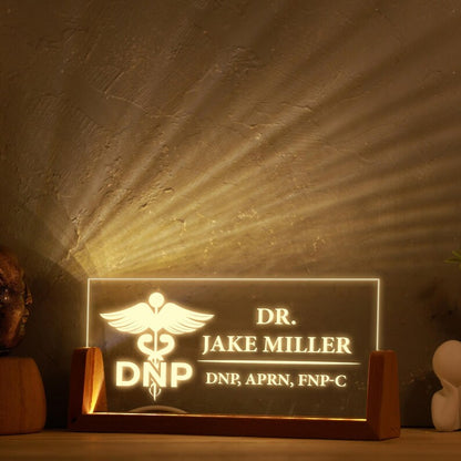 Personalized Medical Desk Sign ¨C Custom Light Up Name Plate for Doctor, DNP, APRN, FNP ¨C Graduation Gift for Healthcare Worker, dnp gifts